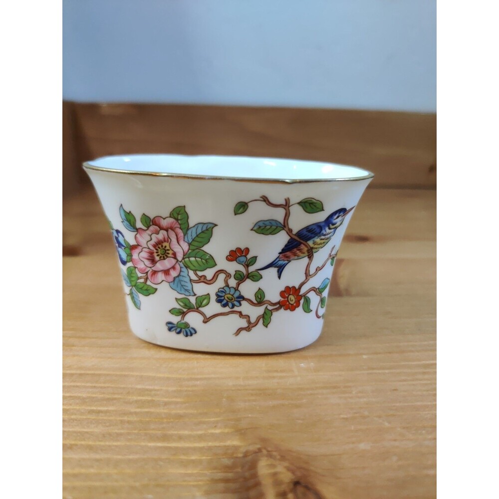 Aynsley England Bone China Pembroke Bird & Flowers Toothpick Holder Card Holder